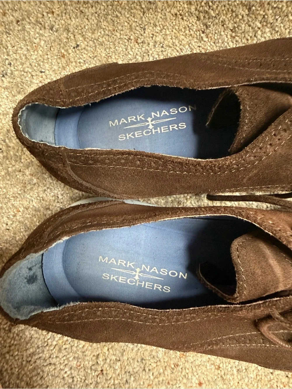 Skechers Mark Nason Men's Chocolate Brown Suede Wingtip Derbys
